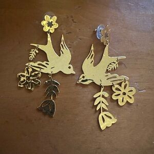 Boden gold bird earrings
